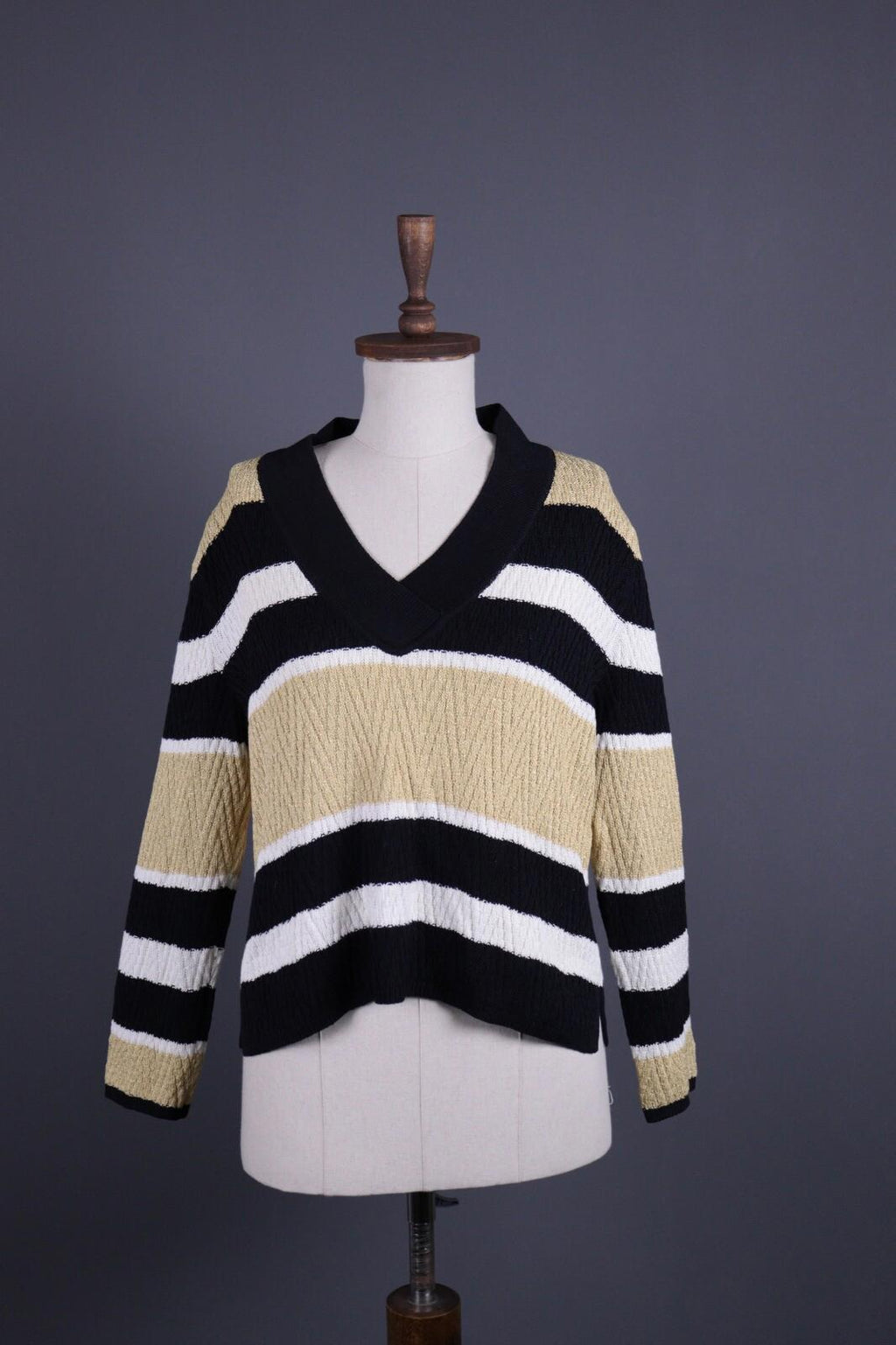 ST. JOHN SPORT BY MARIE GRAY Multicolor Striped Wool Knit Sweater – Size L