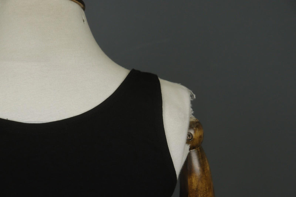 GUDRUN SJODEN Black Modal Scoop Neck Wide Strap Pullover Tank Dress – Size S