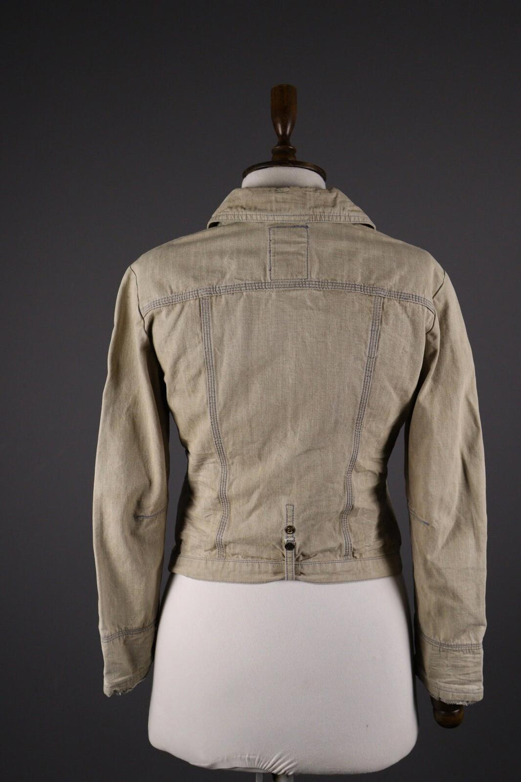MARITHE FRANCOIS GIRBAUD Beige Denim Button Down Jacket – Size USA 27
