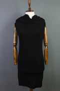 SARAH PACINI Black Cowl Neck Sleeveless Party Cocktail Bodycon Dress – Size M/L