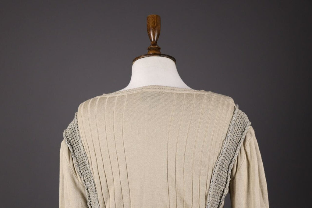 Just Cavalli Ivory Lagenlook Embroidered Knit Long Sleeve Sweater – Size 50