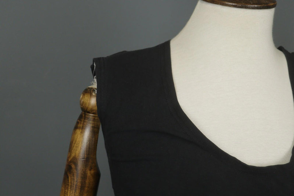 GUDRUN SJODEN Black Cotton Round Neck Sleeveless Pullover Tank Dress – Size S