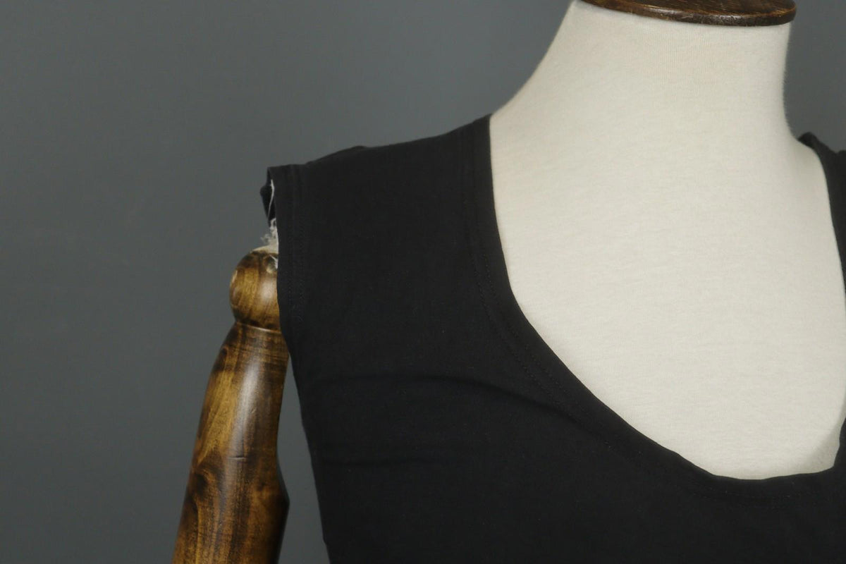 GUDRUN SJODEN Black Cotton Round Neck Sleeveless Pullover Tank Dress – Size S