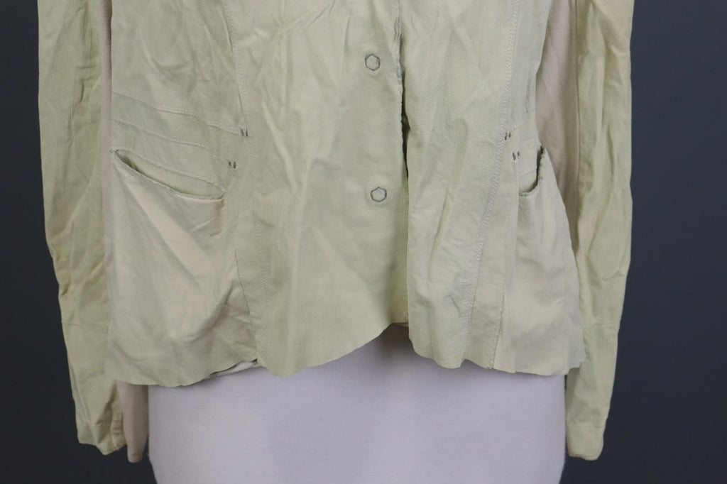 TRANSIT PAR-SUCH Beige 100%Cotton Long Sleeve Snap Front Drawstring Jacket Sz 2