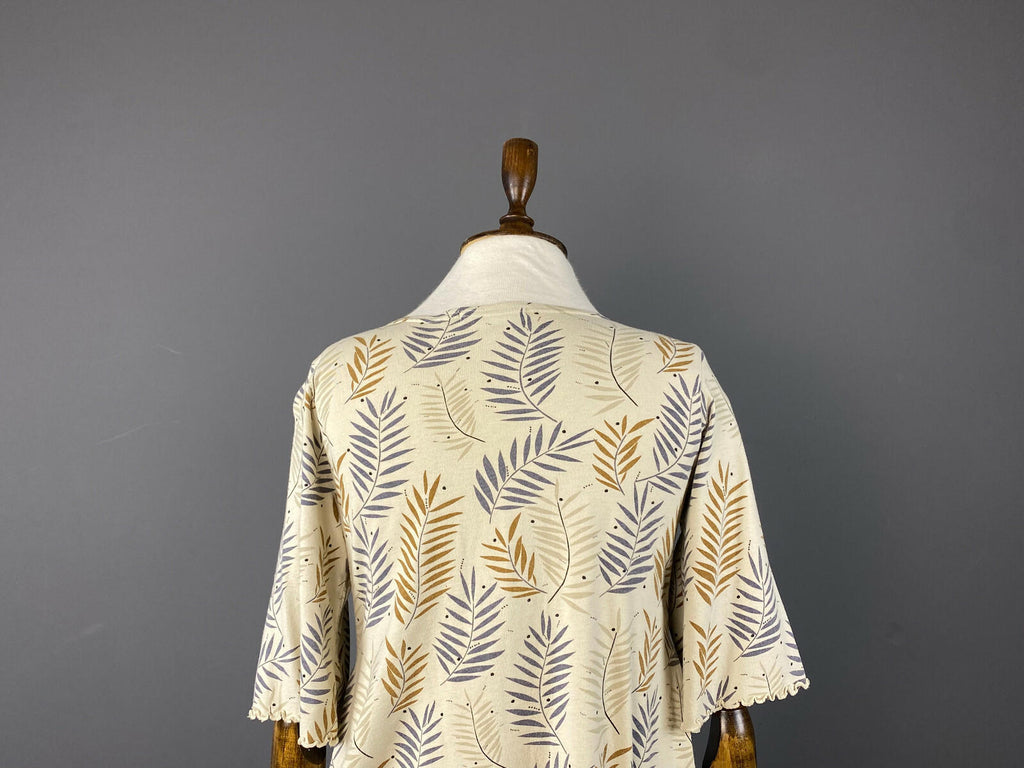 GUDRUN SJODEN Beige Bamboo Pullover 3/4 Sleeve Top Blouse Shirt – Size S
