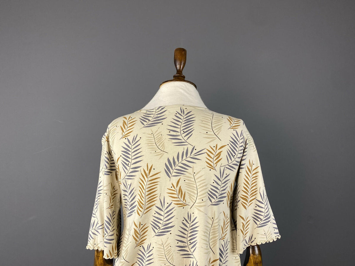 GUDRUN SJODEN Beige Bamboo Pullover 3/4 Sleeve Top Blouse Shirt – Size S