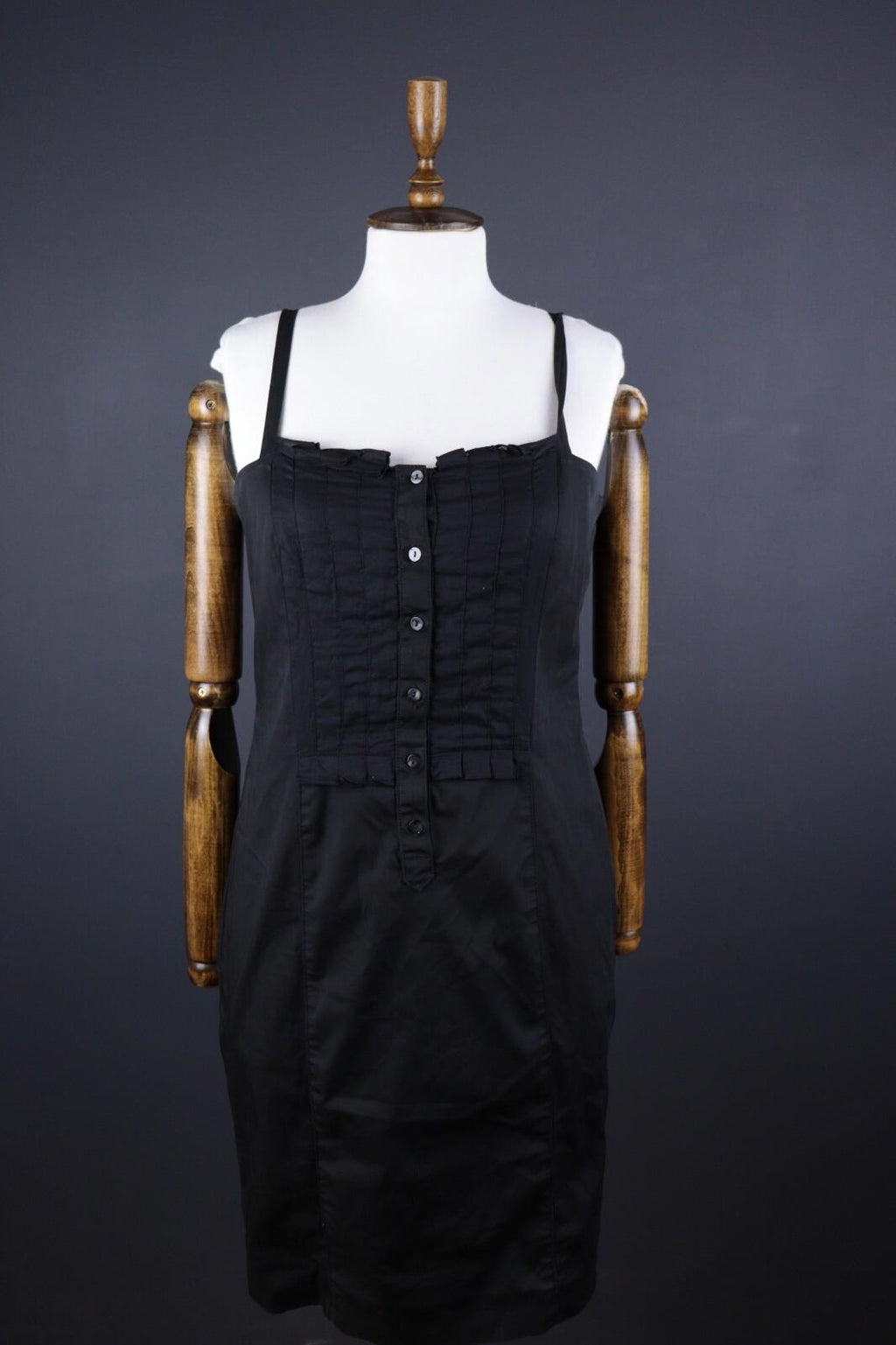 MAX MARA STUDIO Black A-Line Strappy Midi Dress – Size M
