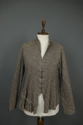 RUNDHOLZ Cardigan Heather Gray Casual Mock Neck Long Sleeve Hook & Eye – Size M