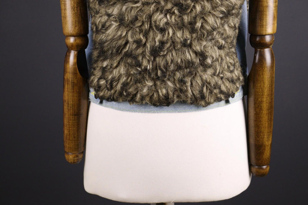 DENIM & SUPPLY RALPH LAUREN Blue Denim Faux Fur Vest Gilet – Size S
