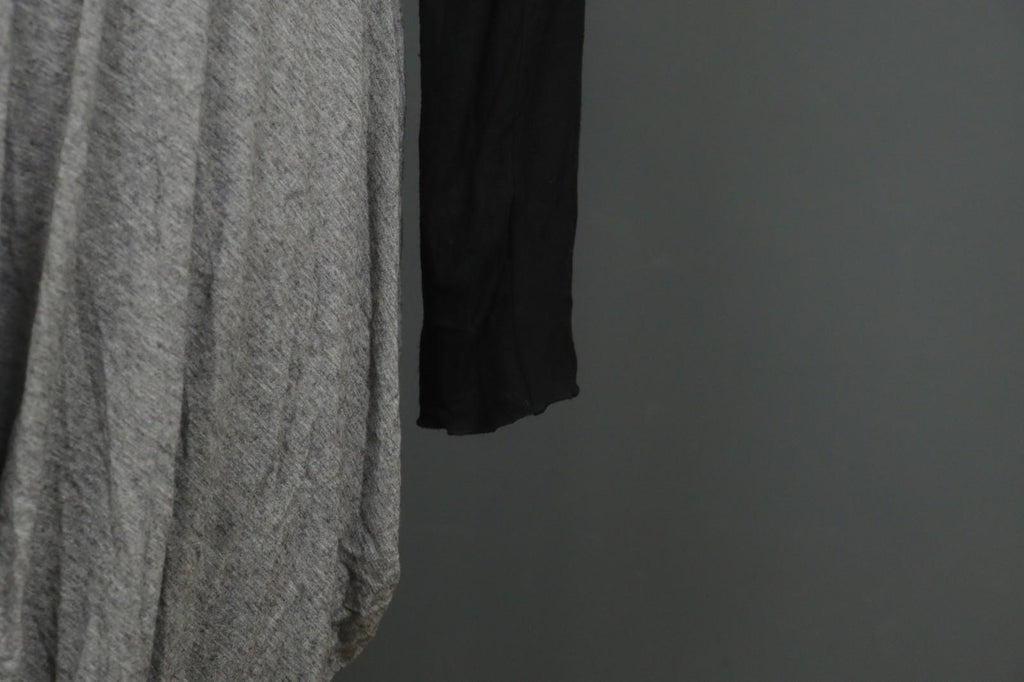MARIMEKKO RITVA FALLA Black Gray Viscose Knitted Casual Long Sleeve Dress M/L