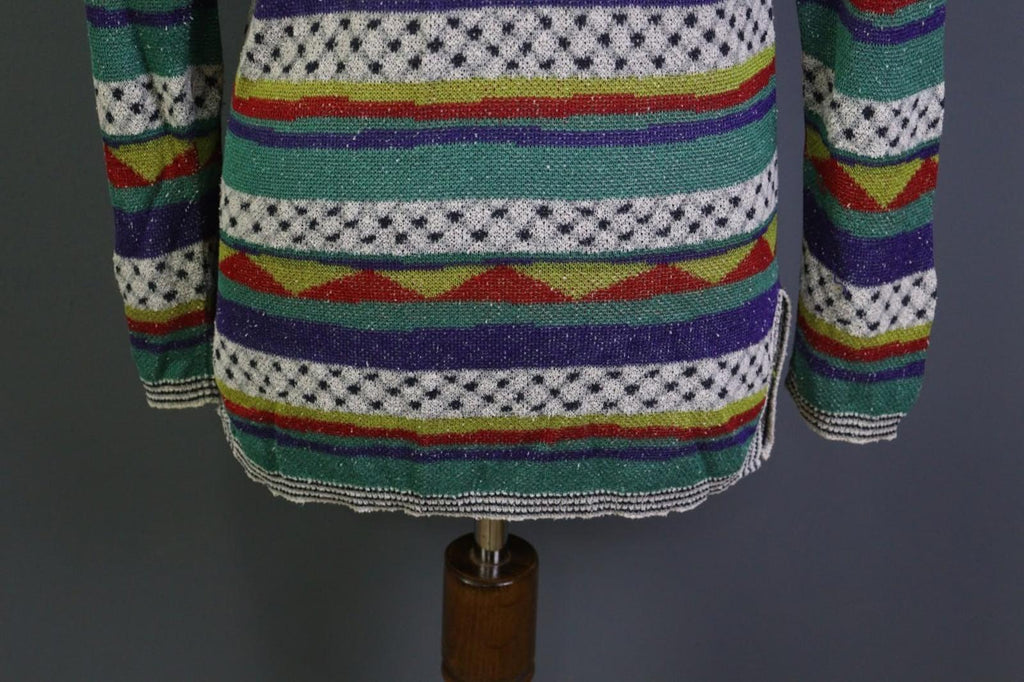 MISSONI SPORT Multi Striped Cotton Knitted Long Sleeve Pullover Sweater – Size 44