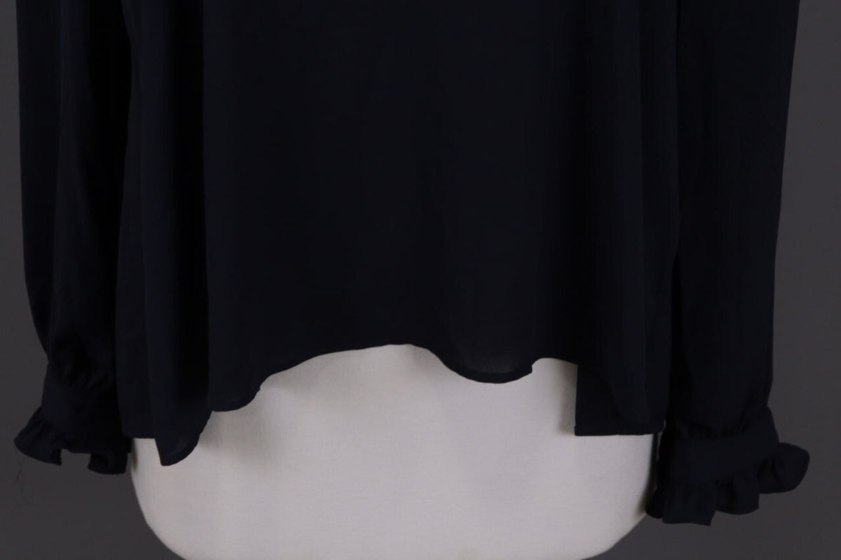Claudie Pierlot Blue Long Sleeve V-Neck Lagenlook Blouse Shirt – Size 40