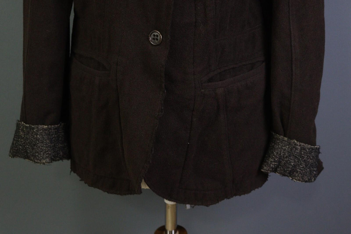 TRANSIT PAR SUCH 131 Brown Cashmere Wool Pockets Button Blazer Jacket – Size 5