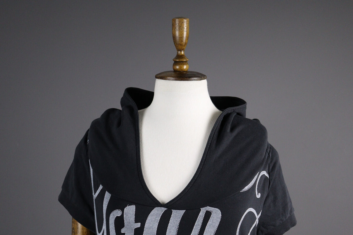G-Star Black Big Logo Bodycon Hooded Sweater Dress – Size L – Used
