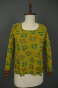 GUDRUN SJODEN Multi Geometric Long Sleeve Round Neck Pullover Blouse Top – Size S