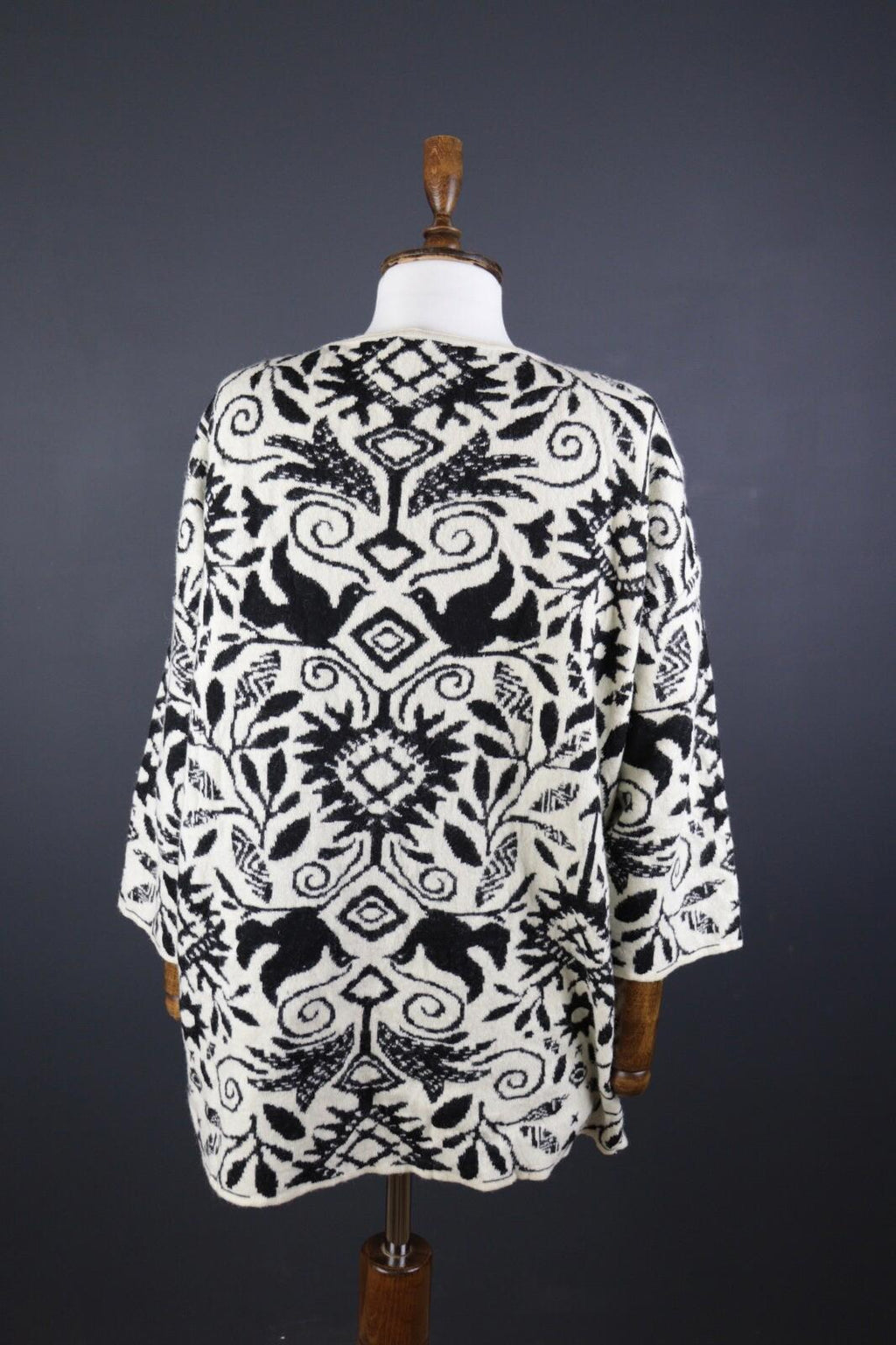GUDRUN SJODEN Multicolor Floral Wool Long Sleeve Knit Sweater Dress – Size M