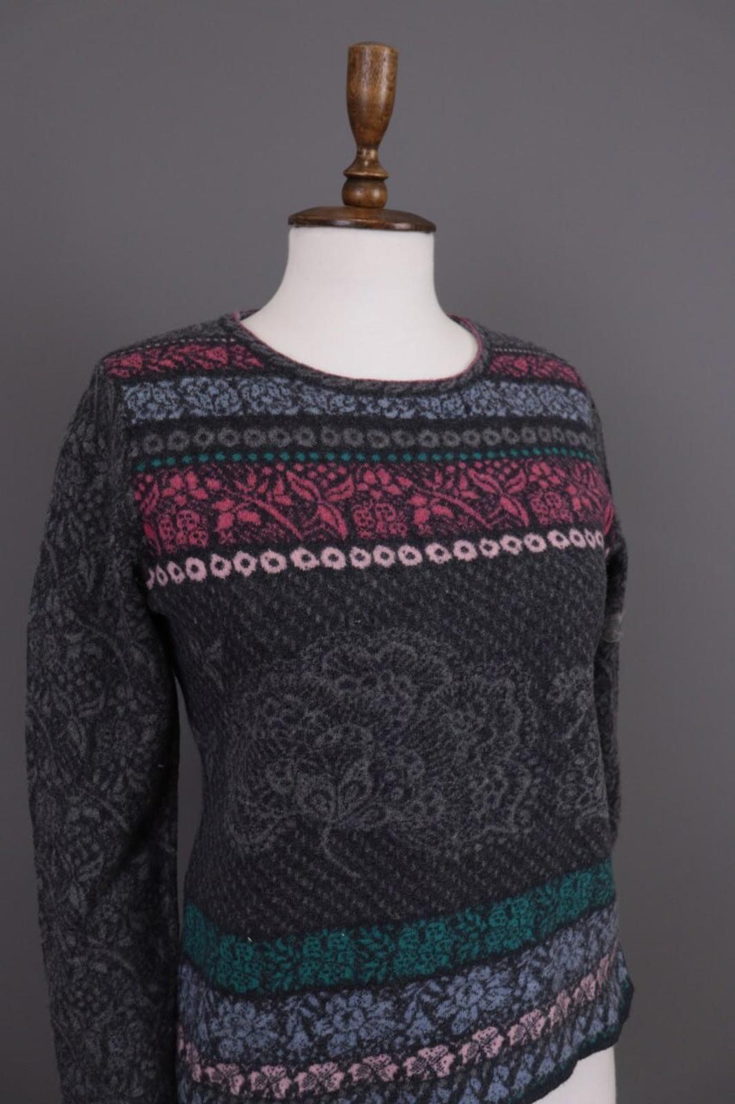 IVKO Multicolor Floral Jacquard Wool Knit Jumper Sweater – Size M / 38