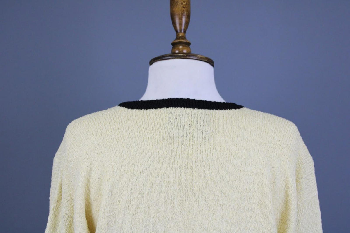 DOLCE & GABBANA Beige Black Lined Cotton Long Sleeve Open Front Cardigan M/L