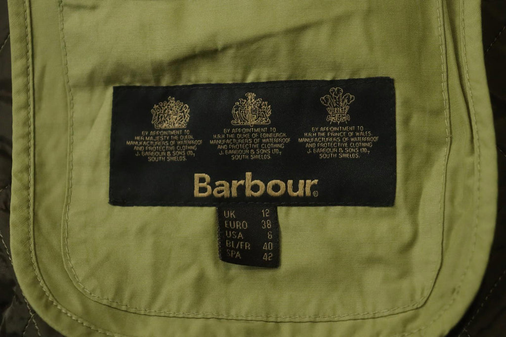BARBOUR Green Long Sleeve Collared Flap Pocket Snap Front Quilted Jacket – Size 38