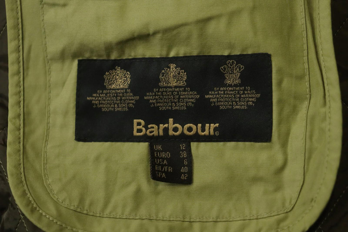 BARBOUR Green Long Sleeve Collared Flap Pocket Snap Front Quilted Jacket – Size 38