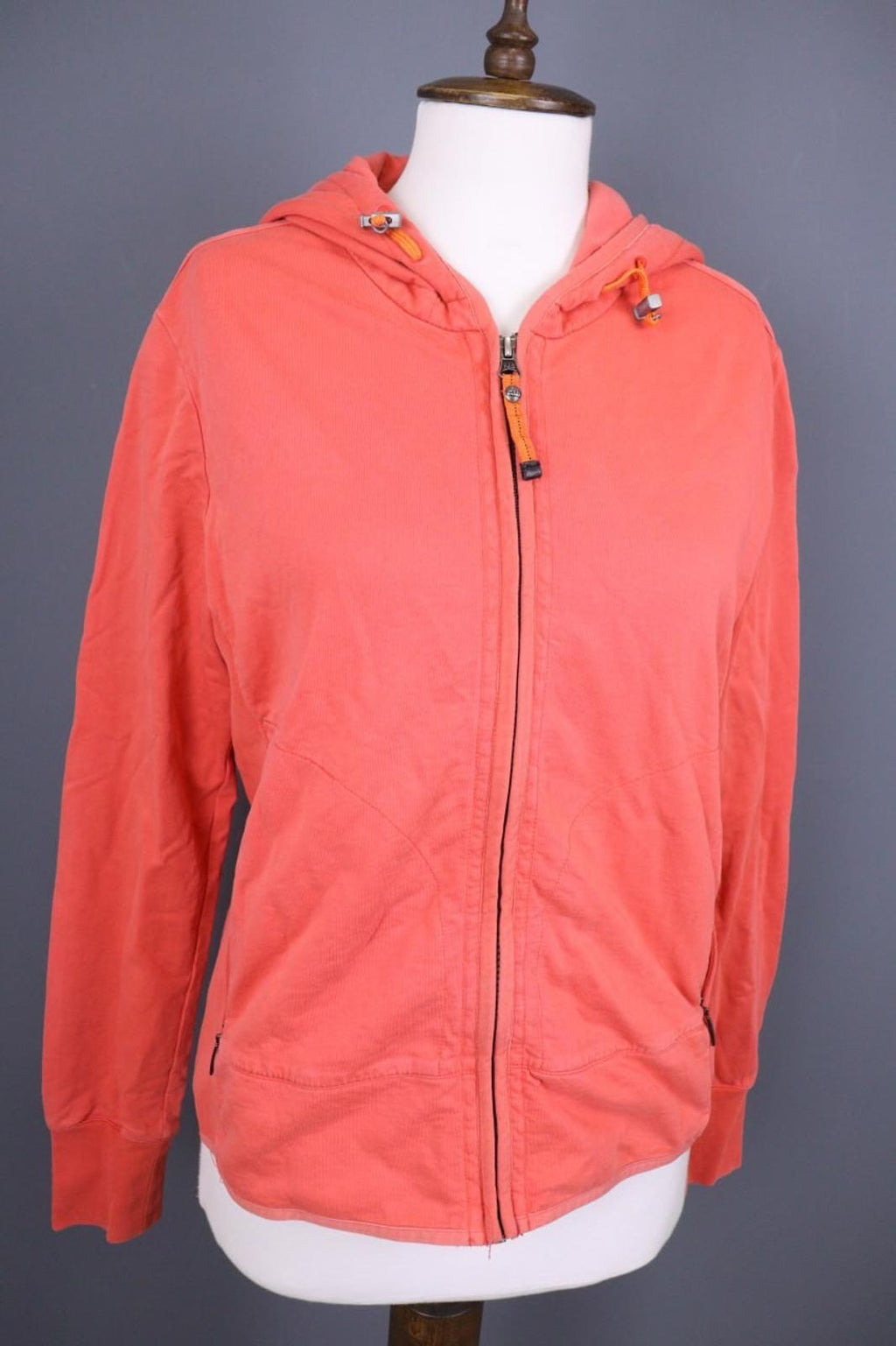 PARAJUMPERS Orange 100%Cotton Raglan Sleeve Drawstring Full Zip Hoodie – Size 2XL