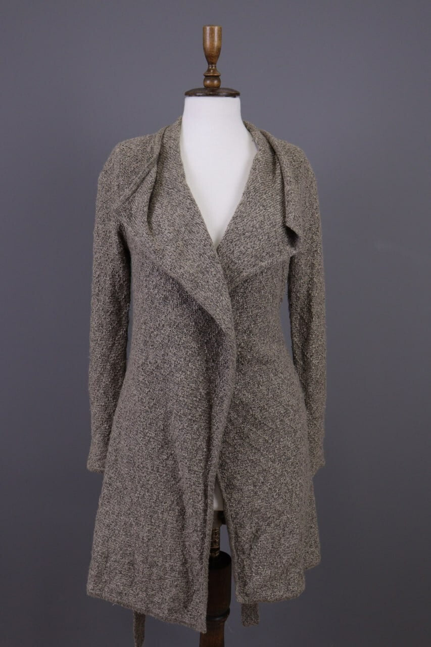 Used Lauren Ralph Lauren Brown Knitted Belted Coat Jacket – Size XS