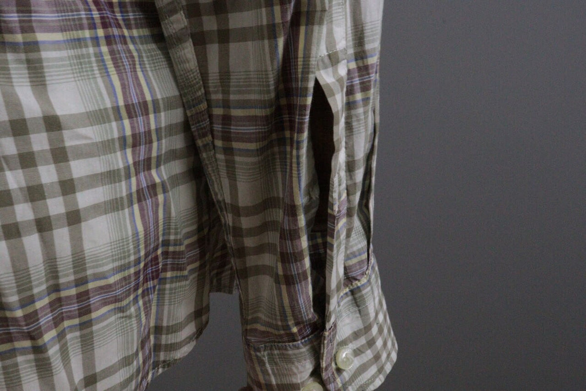 Etro Milano Beige Check Long Sleeve Button Down Shirt – Size XL