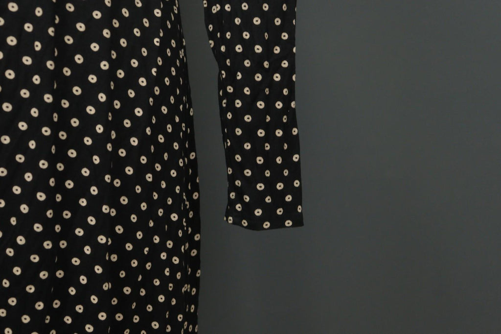 GUDRUN SJODEN Black Polka Dot Modal Long Sleeve Tie Waist Wrap Dress – Size M