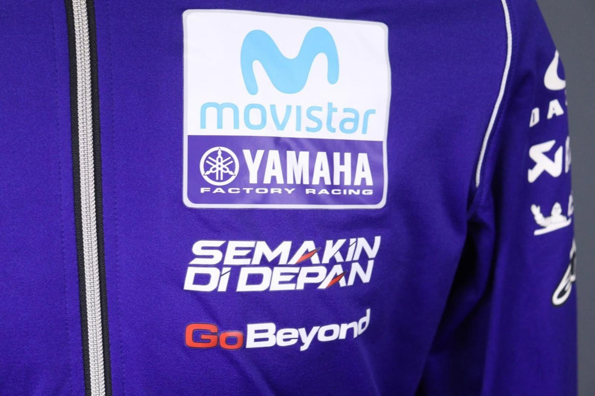 Yamaha Motor Blue Raglan Sleeve Full Zip Monster Energy Racing Team Jacket Sz S