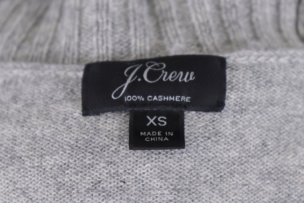 J.Crew 100% Cashmere Gray Knit Cardigan Sweater – Size XS