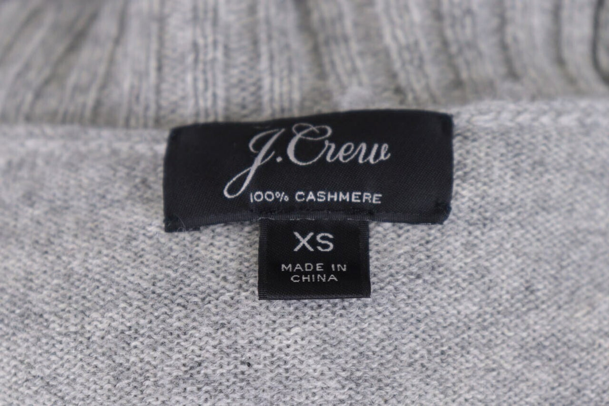 J.Crew 100% Cashmere Gray Knit Cardigan Sweater – Size XS