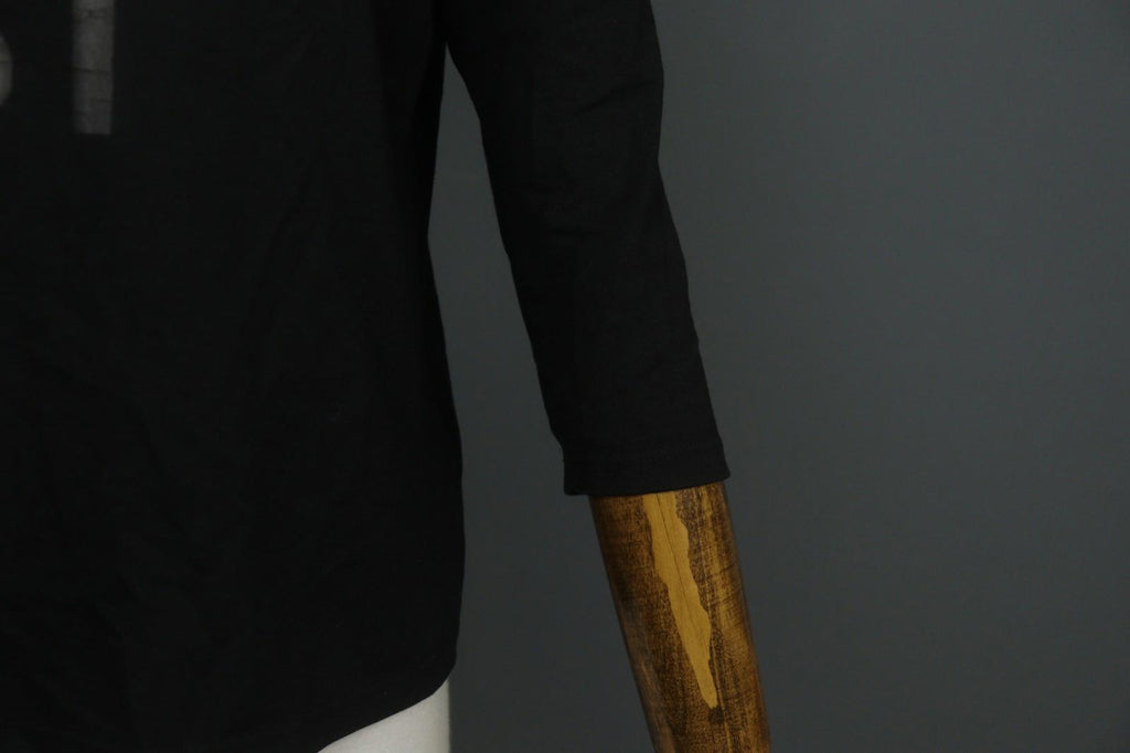 COP COPINE Black 3/4 Sleeve Crew Neck Regular Fit Pullover Modernist T-Shirt S/M