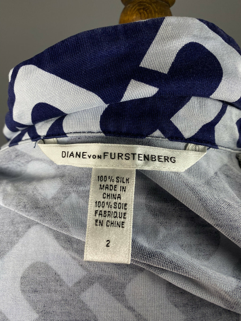 Diane von Furstenberg Blue Silk Open Front Belted A-Line Dress – Women's 2