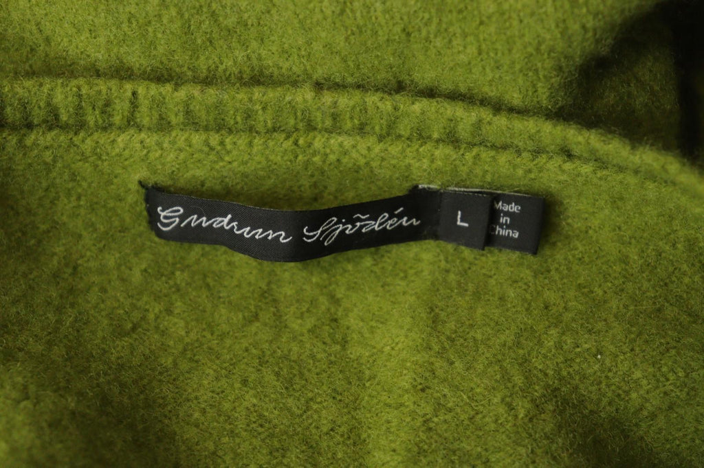 GUDRUN SJODEN Green 100% Wool Tight Knitted Crew Neck Pullover Sweater – Size L