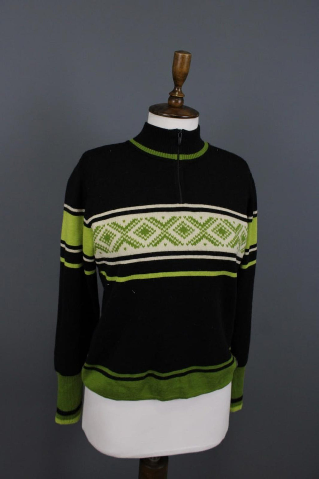 DALE OF NORWAY Multi Fair ISle Mock Neck Raglan Sleeve 1/4 Zip Sweater – Size M