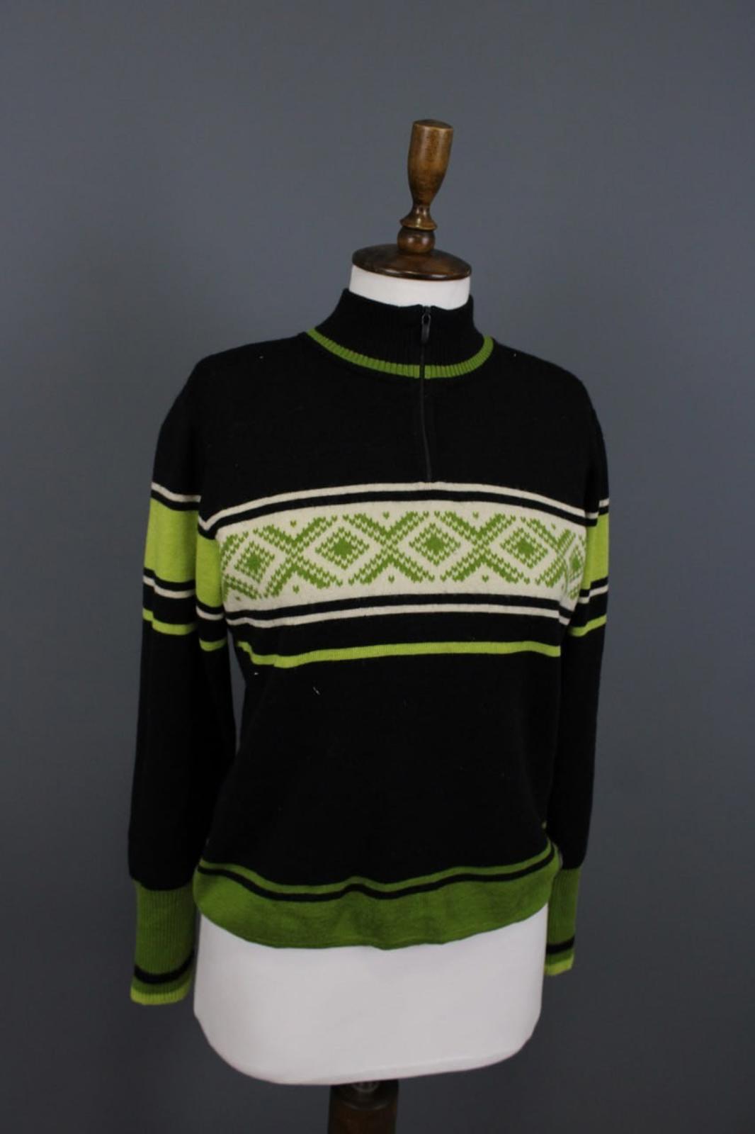 DALE OF NORWAY Multi Fair ISle Mock Neck Raglan Sleeve 1/4 Zip Sweater – Size M