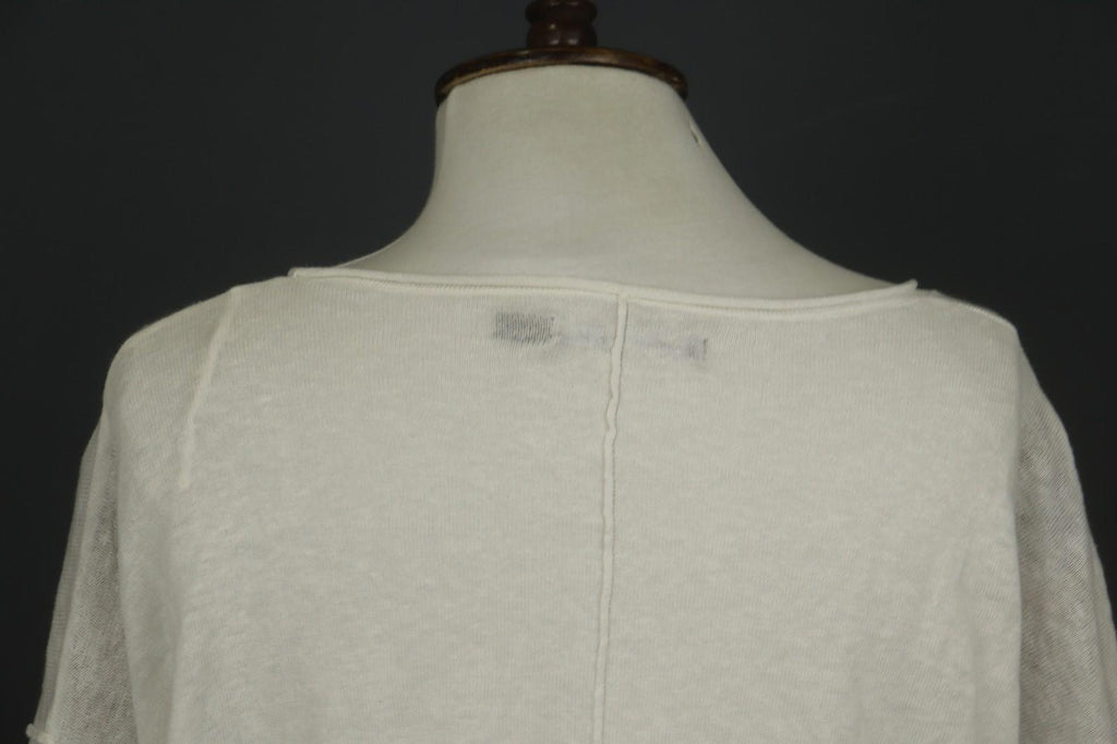 GUDRUN SJODEN White Linen Long Sleeve Round Neck Knit Pullover Sweater – Size M