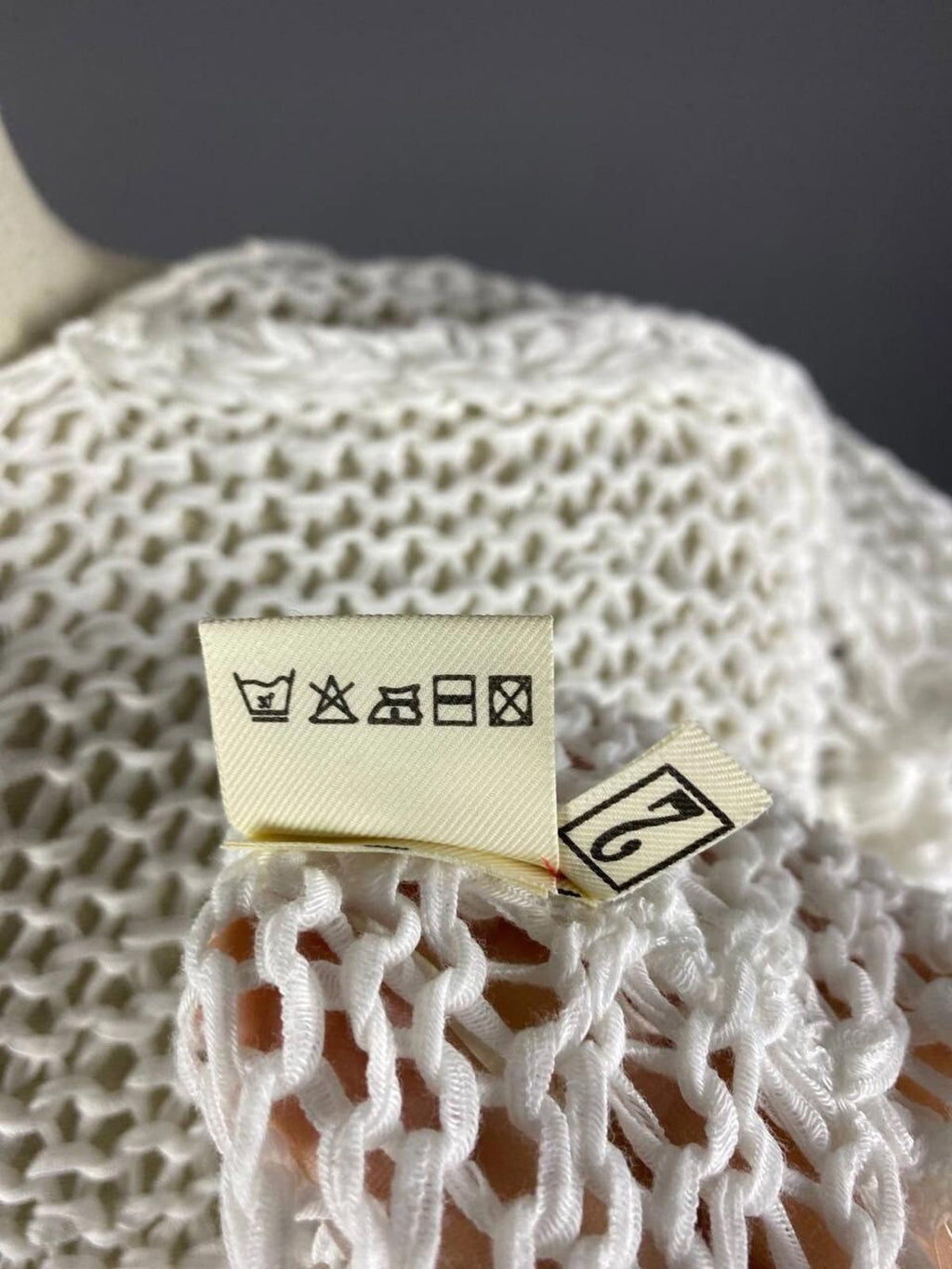 BARBARA SPEER White Lagenlook Crochet Knit Short Sleeve Cardigan Sweater – Size 2