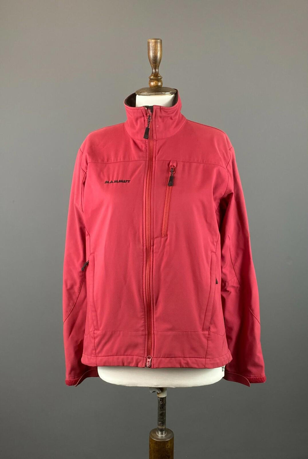 MAMMUT SOFT TECH Red Full Zip High Neck Soft Shell Jacket – Size L