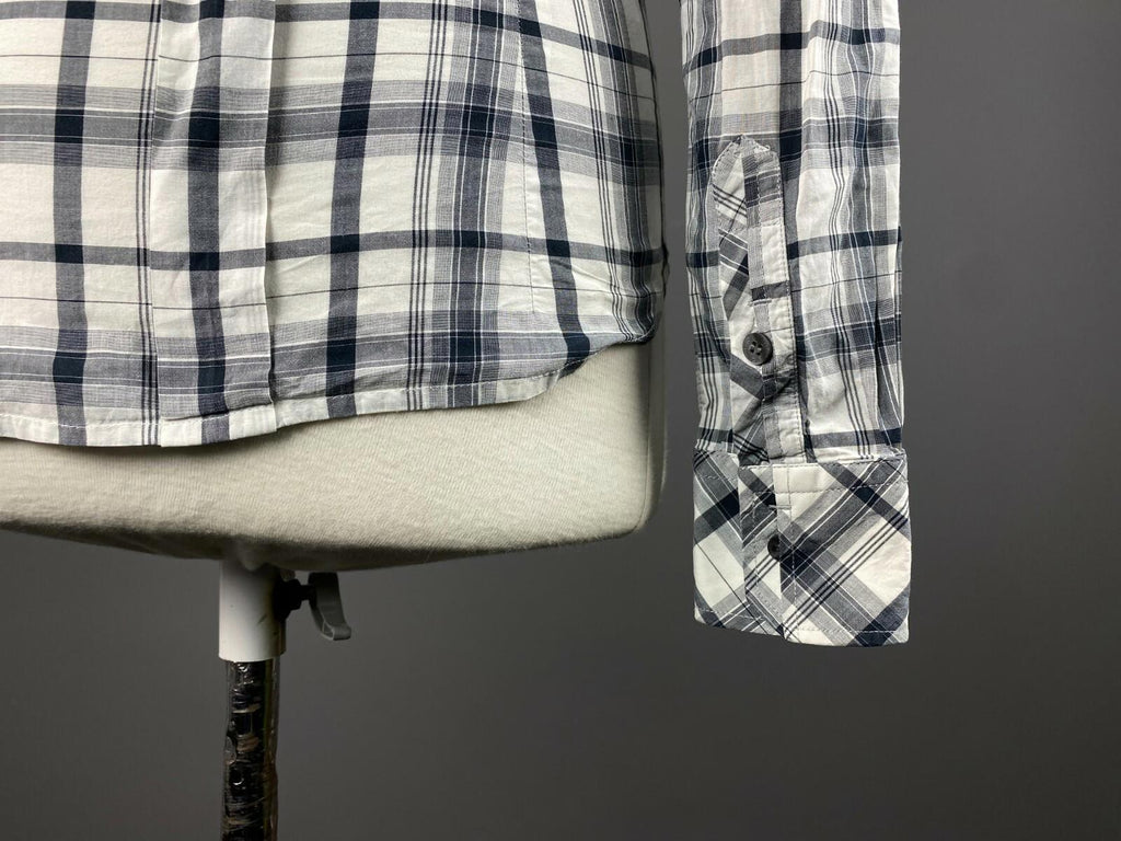 DOLCE&GABBANA White Check Button Up Long Sleeve Shirt – Women's S