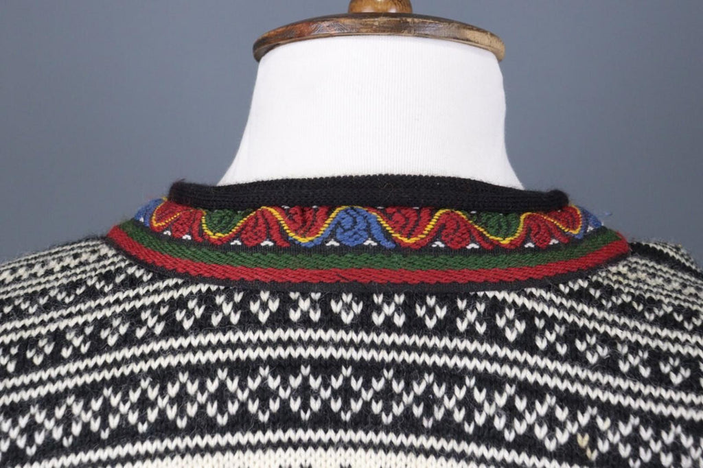 DALE OF NORWAY Black Fair Isle Wool Ski Sweater – Size S