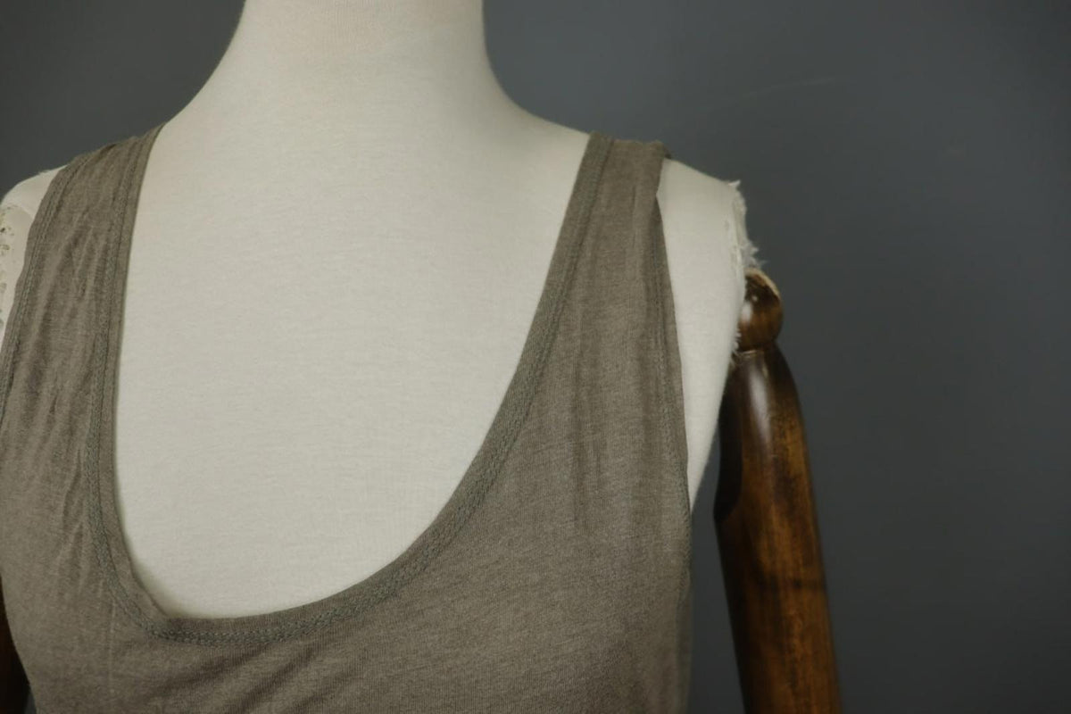 GUDRUN SJODEN Brown 100% Modal Sleeveless Scoop Neck Pullover Tank Dress – Size L