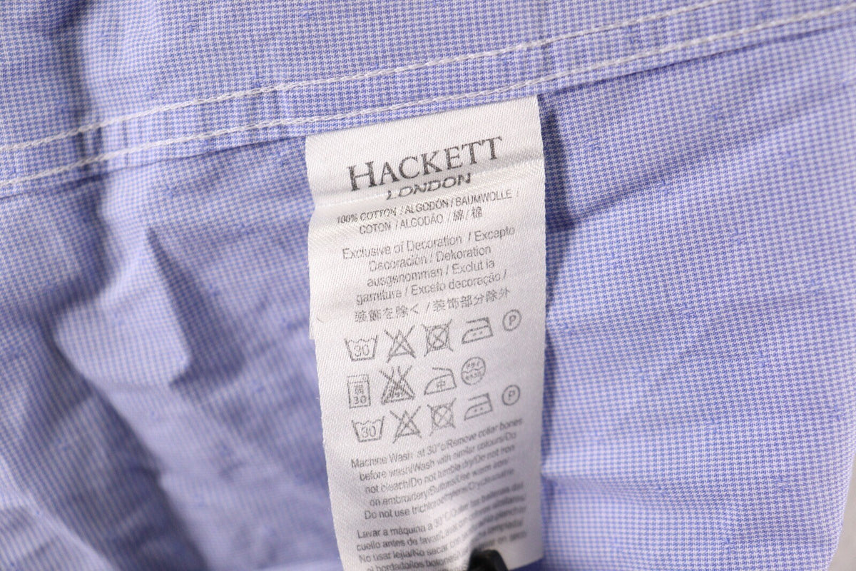 Hackett London Slim Fit Blue Long Sleeve Button Down Shirt – Size S