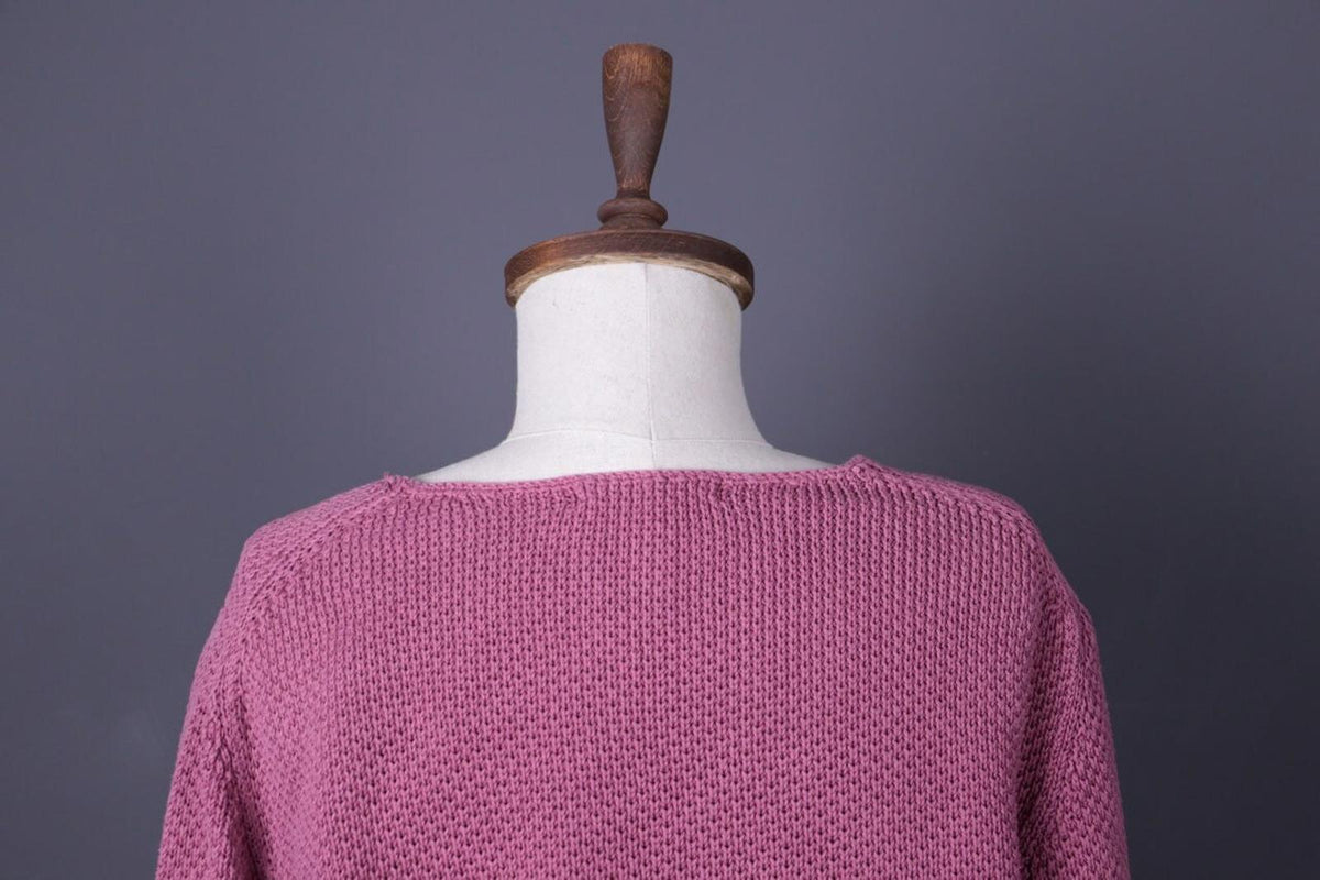 GUDRUN SJODEN Pink Cotton Chunky Knit Oversized Sweater – Size M