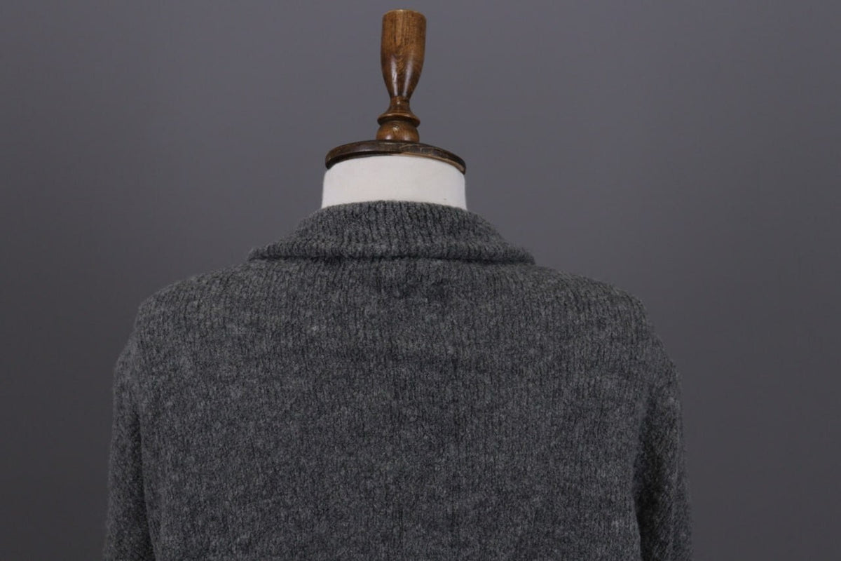 Grizas Gray Wool Lagenlook Textured Knit Cardigan Sweater – Size XL
