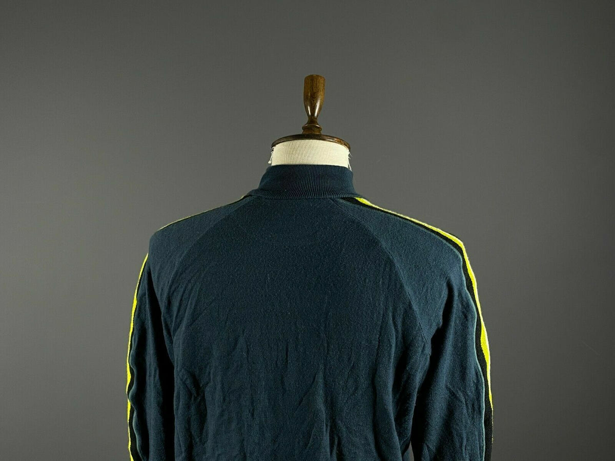 Icebreaker Blue High Neck 1/4 Zip Merino Wool Activewear Sweater – Men's M