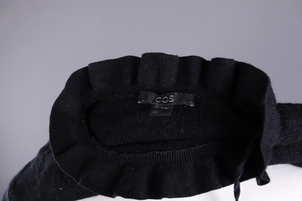 COS Black Wool Designer Long Sleeve Sweater – Size S