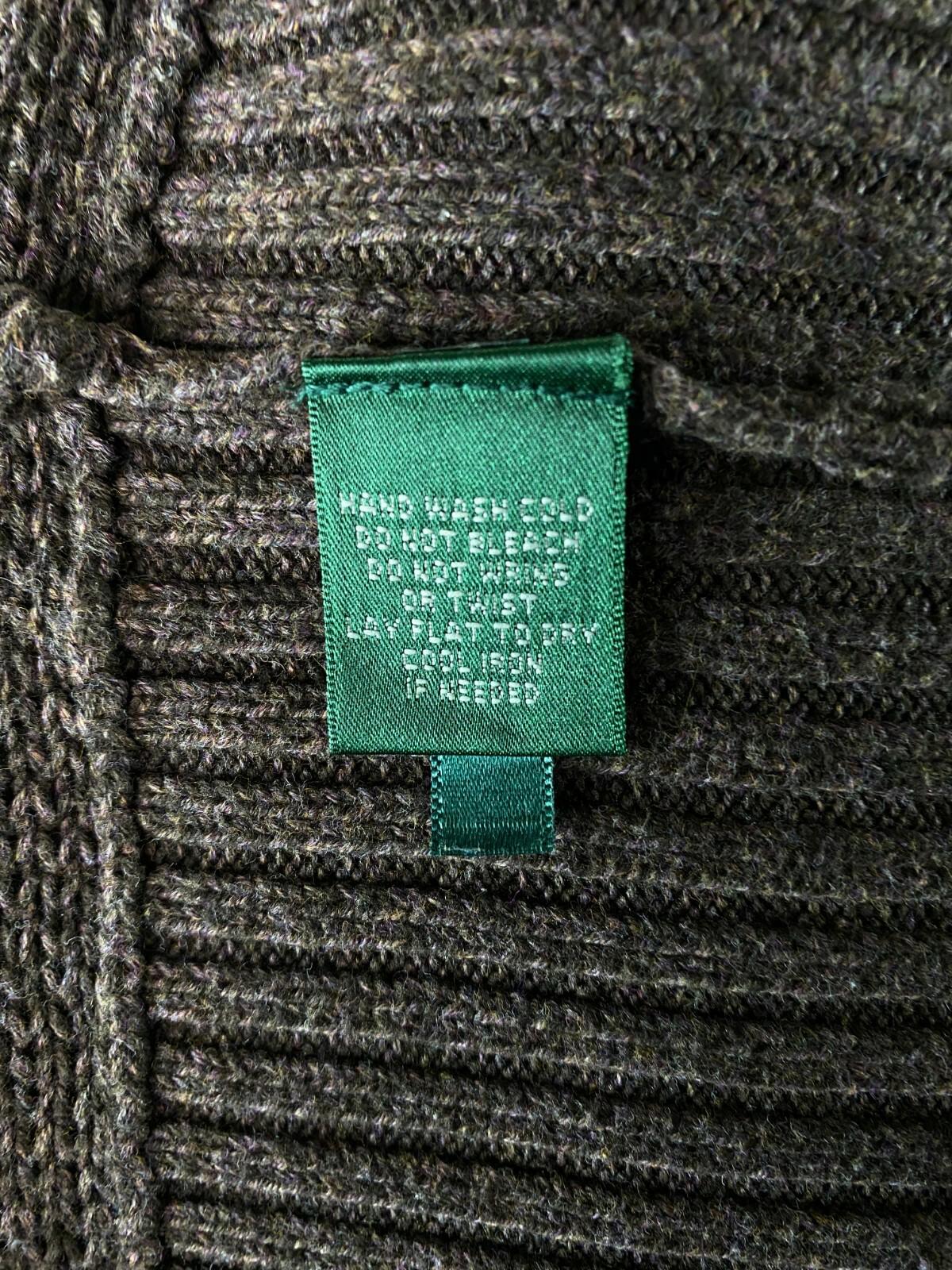 LAUREN RALPH LAUREN Brown Cotton Long Sleeve Cardigan Wrap Sweater – Size M