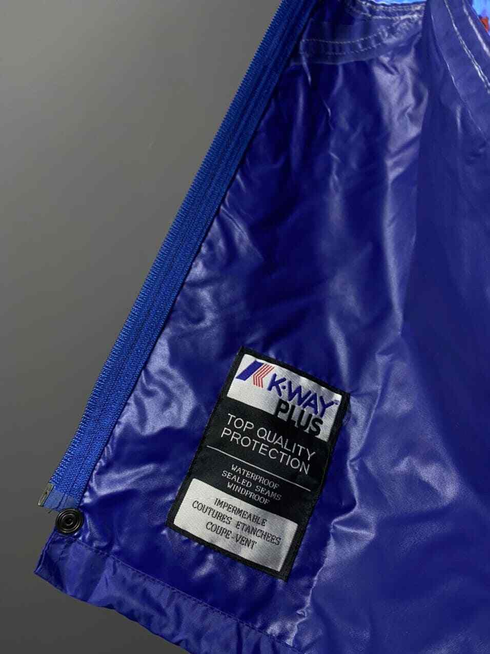 K.WAY PLUS Blue Zip Up Waterproof Windproof Nylon Rainjacket – Men's M