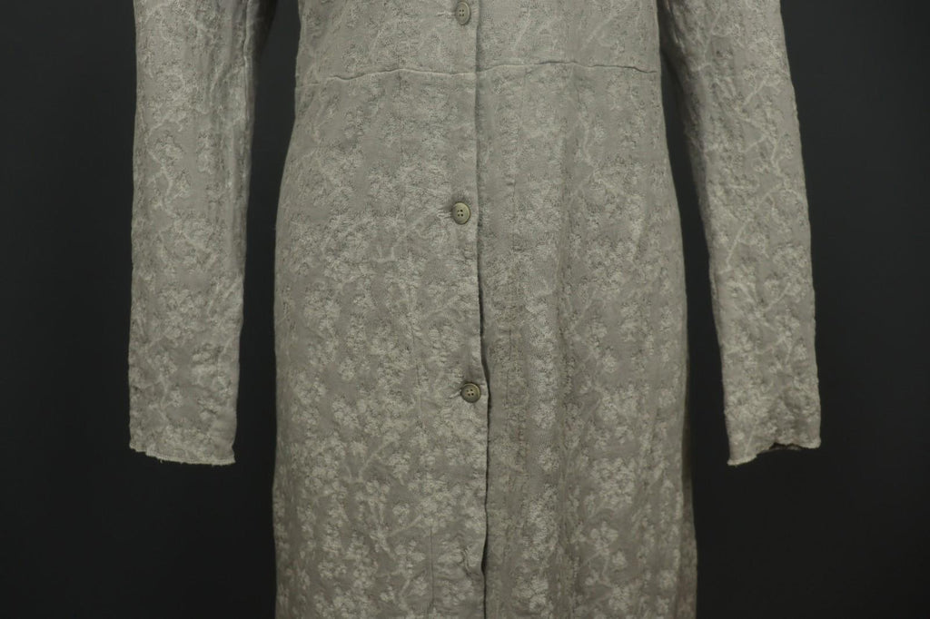 TRANSIT PAR-SUCH Gray Floral Long Sleeve Button Front Sweater Dress – Size 3
